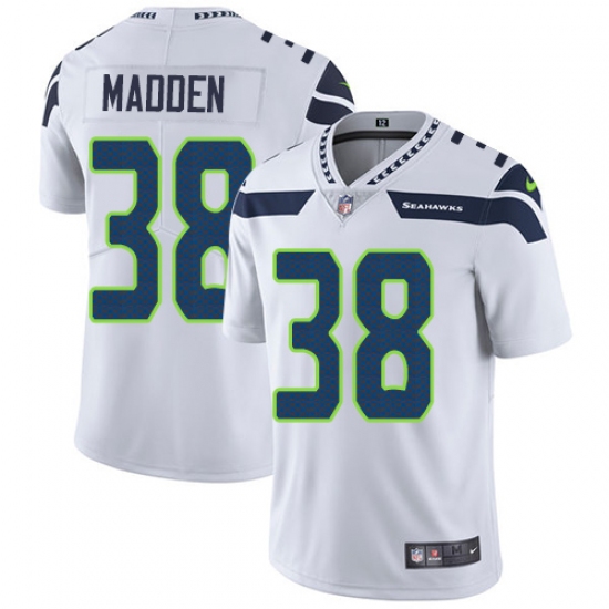 Youth Nike Seattle Seahawks 38 Tre Madden White Vapor Untouchable Elite Player NFL Jersey
