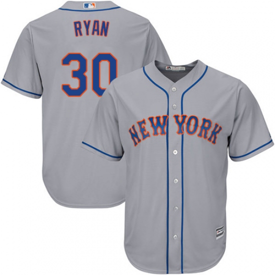 Men's Majestic New York Mets 30 Nolan Ryan Replica Grey Road Cool Base MLB Jersey