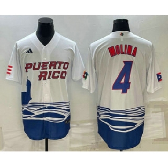 Men's Puerto Rico Baseball 4 Carlos Correa 2023 White World Baseball Classic Stitched Jerseys