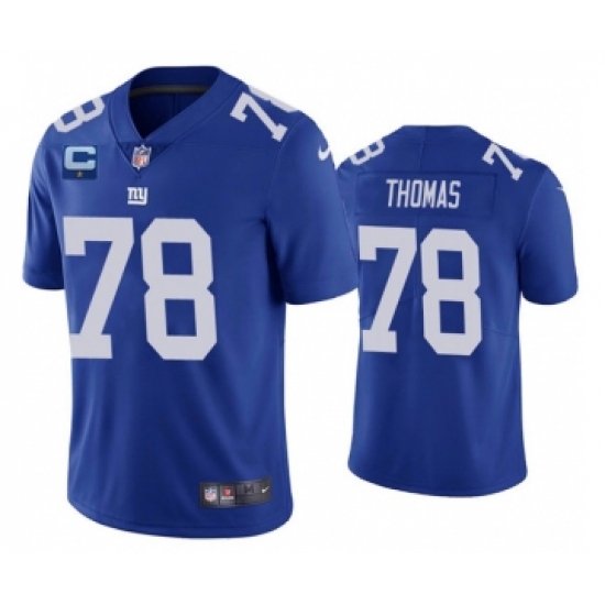 Men's New York Giants 78 Andrew Thomas Blue With C Patch Vapor Untouchable Limited Stitched Jersey