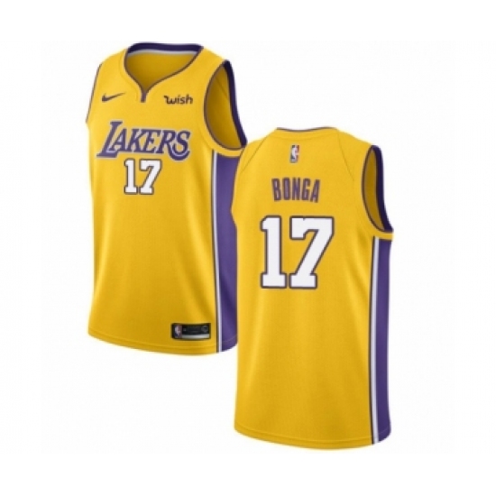 Youth Los Angeles Lakers 17 Isaac Bonga Swingman Gold Basketball Jersey - Icon Edition