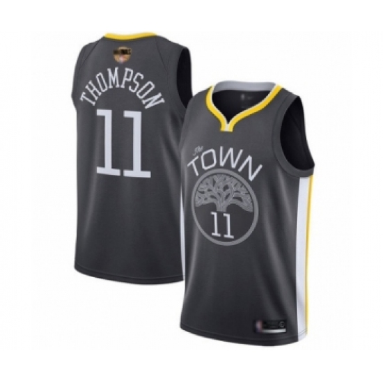 Women's Golden State Warriors 11 Klay Thompson Swingman Black 2019 Basketball Finals Bound Basketball Jersey - Statement Edition