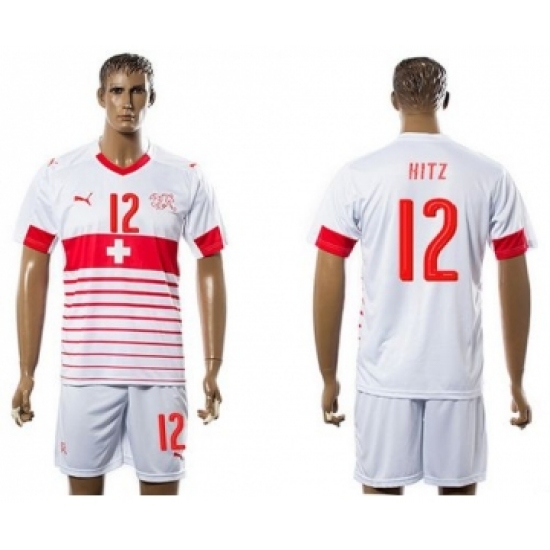 Switzerland 12 Hitz Away Soccer Country Jersey