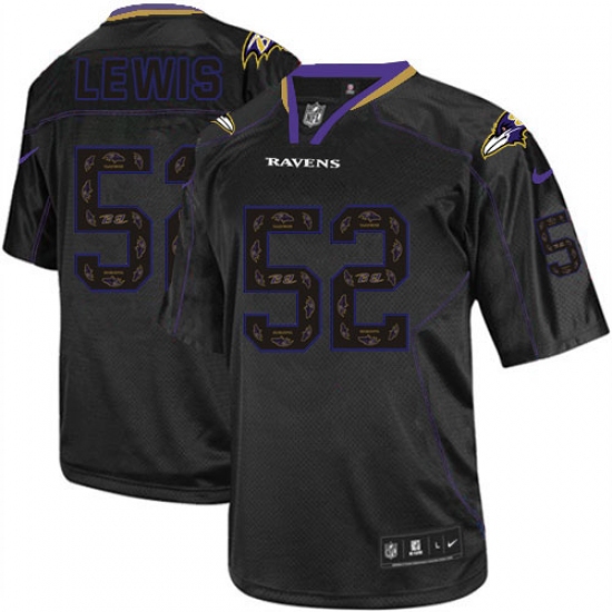 Men's Nike Baltimore Ravens 52 Ray Lewis Elite New Lights Out Black NFL Jersey