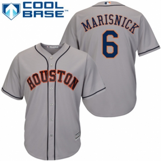 Youth Majestic Houston Astros 6 Jake Marisnick Authentic Grey Road Cool Base MLB Jersey
