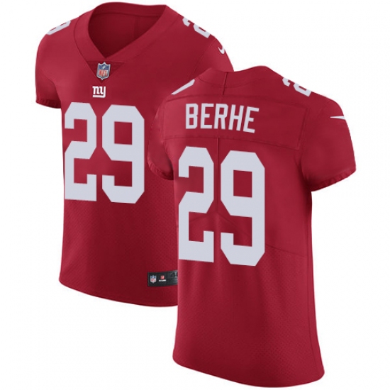 Men's Nike New York Giants 29 Nat Berhe Red Alternate Vapor Untouchable Elite Player NFL Jersey