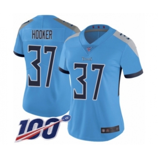 Women's Tennessee Titans 37 Amani Hooker Light Blue Alternate Vapor Untouchable Limited Player 100th Season Football Jersey