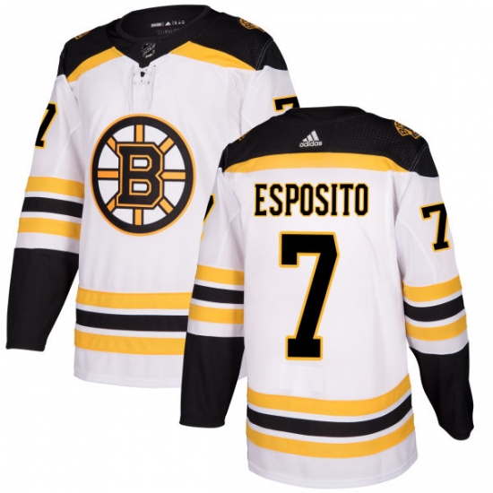 Youth Adidas Boston Bruins 7 Phil Esposito Authentic White Away NHL Jersey