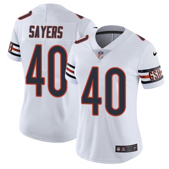 Women's Nike Chicago Bears 40 Gale Sayers White Vapor Untouchable Limited Player NFL Jersey