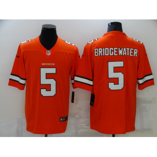 Men's Denver Broncos 5 Teddy Bridgewater Orange Limited Jersey