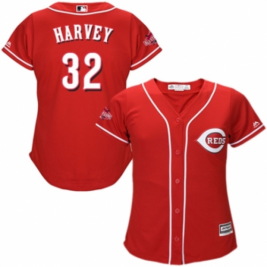 Women's Majestic Cincinnati Reds 32 Matt Harvey Replica Red Alternate Cool Base MLB Jersey