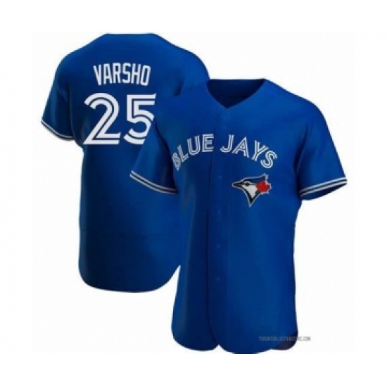 Men's Toronto Blue Jays 25 Daulton Varsho Royal Flex Base Stitched Baseball Jersey