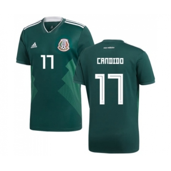 Mexico 17 Candido Green Home Soccer Country Jersey