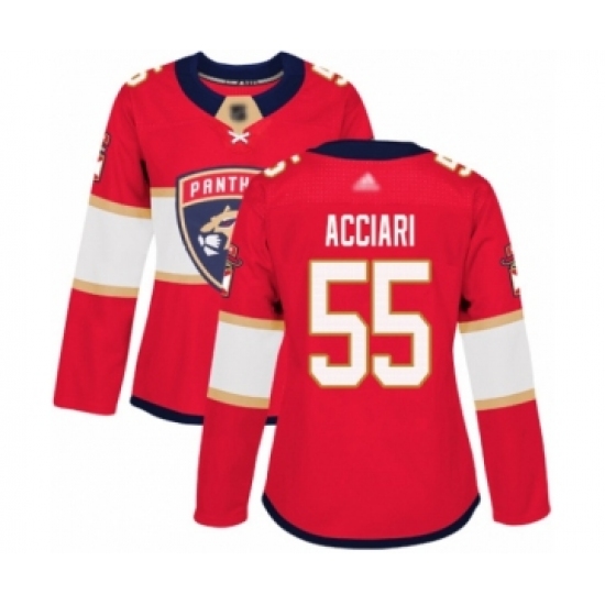 Women's Florida Panthers 55 Noel Acciari Authentic Red Home Hockey Jersey