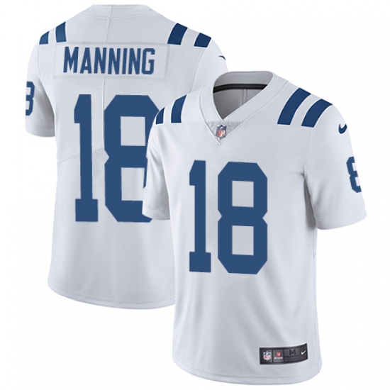 Men's Nike Indianapolis Colts 18 Peyton Manning White Vapor Untouchable Limited Player NFL Jersey