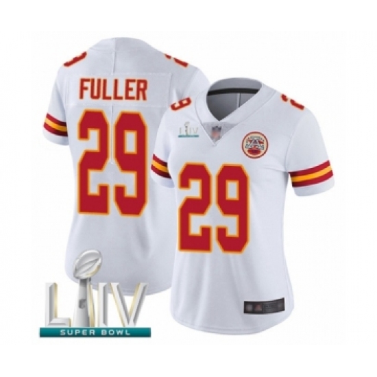 Women's Kansas City Chiefs 29 Kendall Fuller White Vapor Untouchable Limited Player Super Bowl LIV Bound Football Jersey