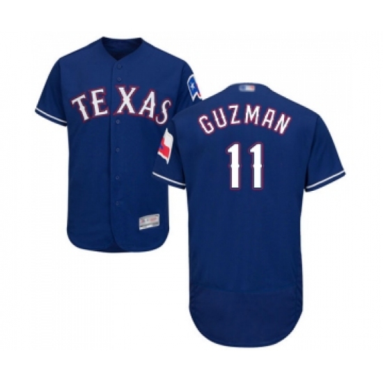 Men's Texas Rangers 11 Ronald Guzman Royal Blue Alternate Flex Base Authentic Collection Baseball Jersey