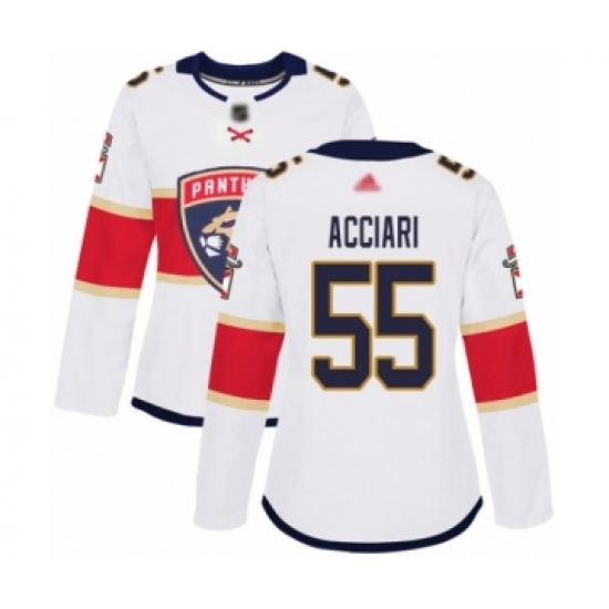 Women's Florida Panthers 55 Noel Acciari Authentic White Away Hockey Jersey