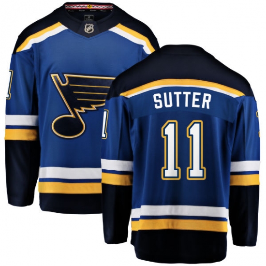 Youth St. Louis Blues 11 Brian Sutter Fanatics Branded Royal Blue Home Breakaway NHL Jersey