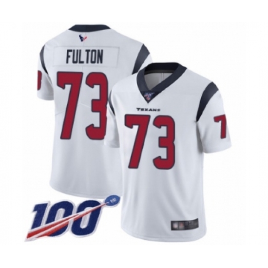 Men's Houston Texans 73 Zach Fulton White Vapor Untouchable Limited Player 100th Season Football Jersey