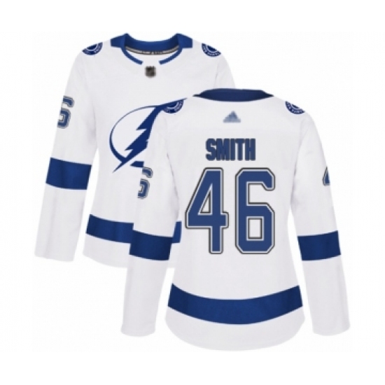 Women's Tampa Bay Lightning 46 Gemel Smith Authentic White Away Hockey Jersey