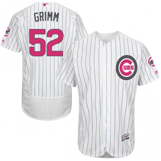 Men's Majestic Chicago Cubs 52 Justin Grimm Authentic White 2016 Mother's Day Fashion Flex Base MLB Jersey