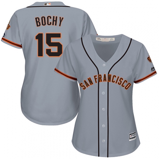 Women's Majestic San Francisco Giants 15 Bruce Bochy Authentic Grey Road Cool Base MLB Jersey