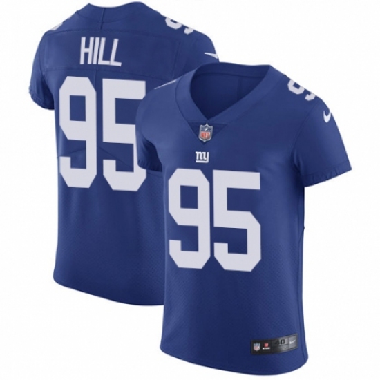 Men's Nike New York Giants 95 B.J. Hill Royal Blue Team Color Vapor Untouchable Elite Player NFL Jersey