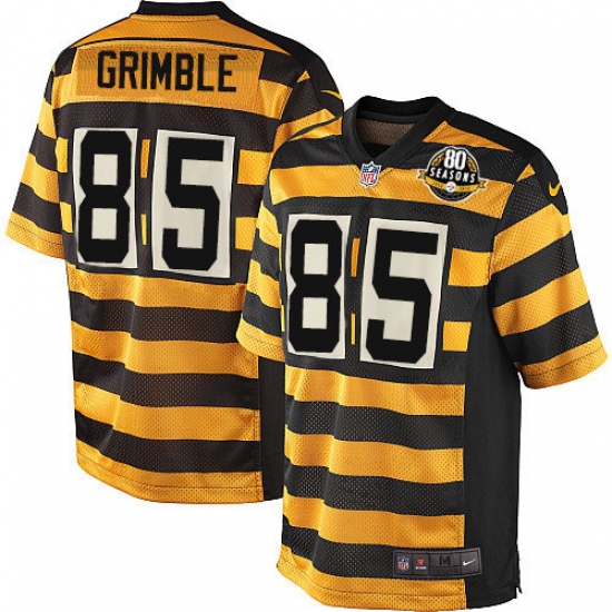 Men's Nike Pittsburgh Steelers 85 Xavier Grimble Limited Yellow/Black Alternate 80TH Anniversary Throwback NFL Jersey