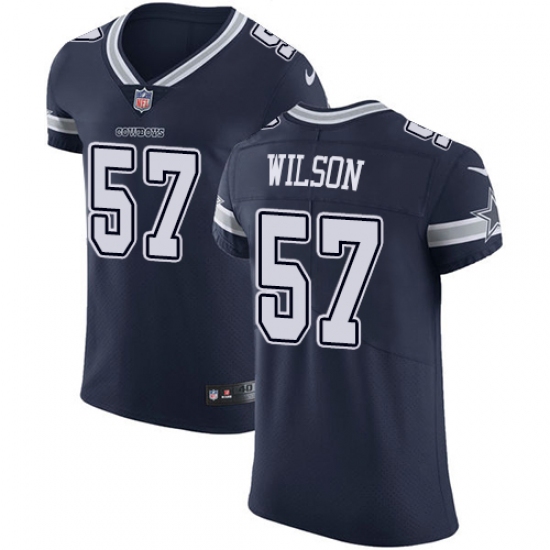 Men's Nike Dallas Cowboys 57 Damien Wilson Navy Blue Team Color Vapor Untouchable Elite Player NFL Jersey
