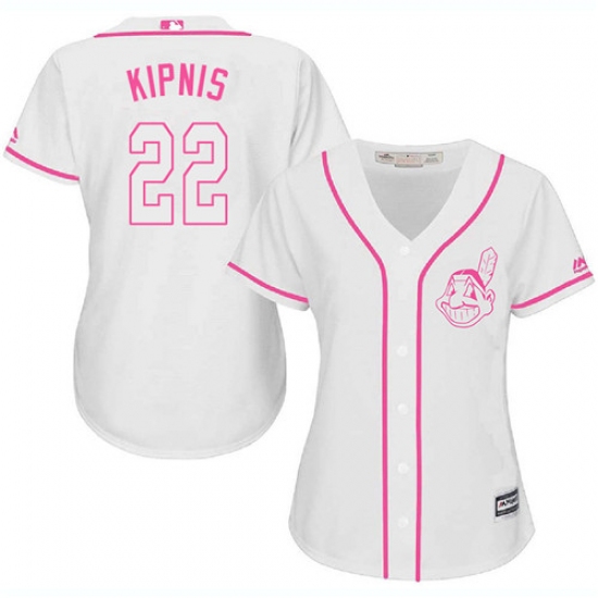 Women's Majestic Cleveland Indians 22 Jason Kipnis Authentic White Fashion Cool Base MLB Jersey
