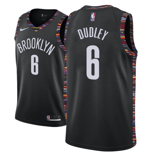 Men NBA 2018-19 Brooklyn Nets 6 Jared Dudley City Edition Black Jersey