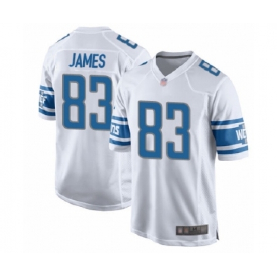 Men's Detroit Lions 83 Jesse James Game White Football Jersey