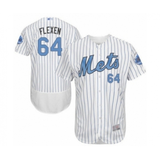 Men's New York Mets 64 Chris Flexen Authentic White 2016 Father's Day Fashion Flex Base Baseball Player Jersey