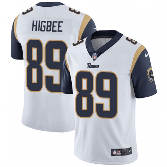 Men's Nike Los Angeles Rams 89 Tyler Higbee White Vapor Untouchable Limited Player NFL Jersey