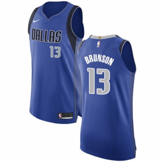 Women's Nike Dallas Mavericks 13 Jalen Brunson Authentic Navy Blue NBA Jersey Statement Edition