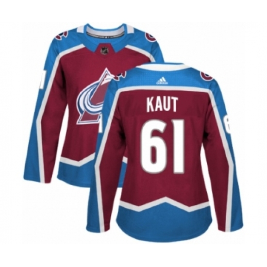 Women's Adidas Colorado Avalanche 61 Martin Kaut Premier Burgundy Red Home NHL Jersey