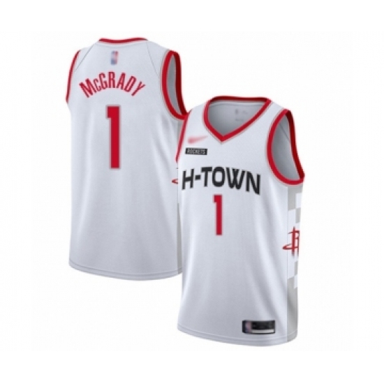 Youth Houston Rockets 1 Tracy McGrady Swingman White Basketball Jersey - 2019 20 City Edition