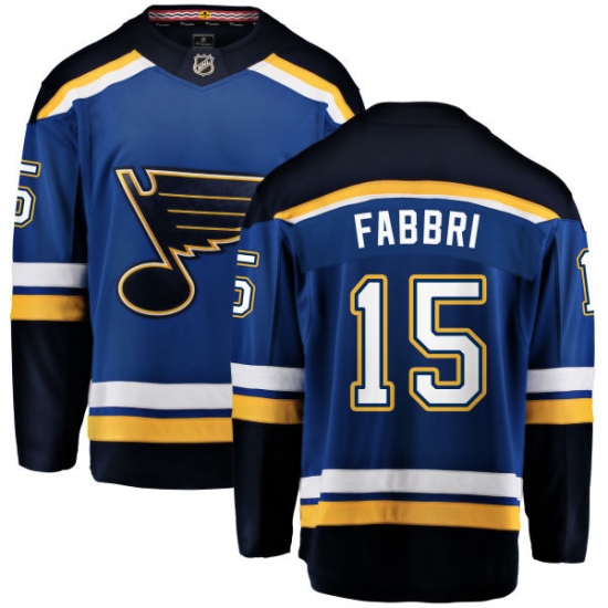 Men's St. Louis Blues 15 Robby Fabbri Fanatics Branded Royal Blue Home Breakaway NHL Jersey