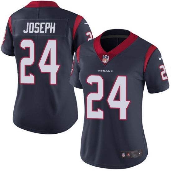 Women's Nike Houston Texans 24 Johnathan Joseph Elite Navy Blue Team Color NFL Jersey