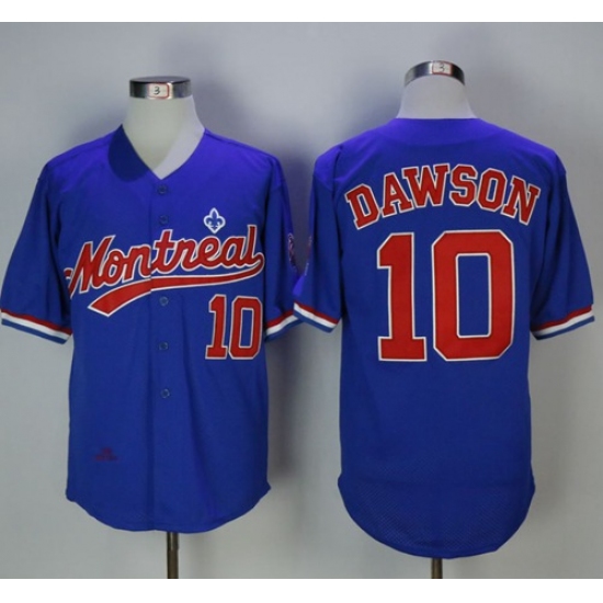 Mitchell And Ness BP Montreal Expos 10 Andre Dawson Blue Throwback Stitched MLB Jersey
