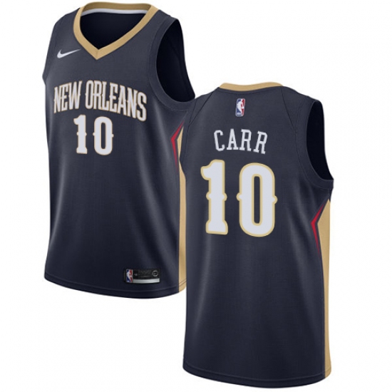 Women's Nike New Orleans Pelicans 10 Tony Carr Swingman Navy Blue NBA Jersey - Icon Edition