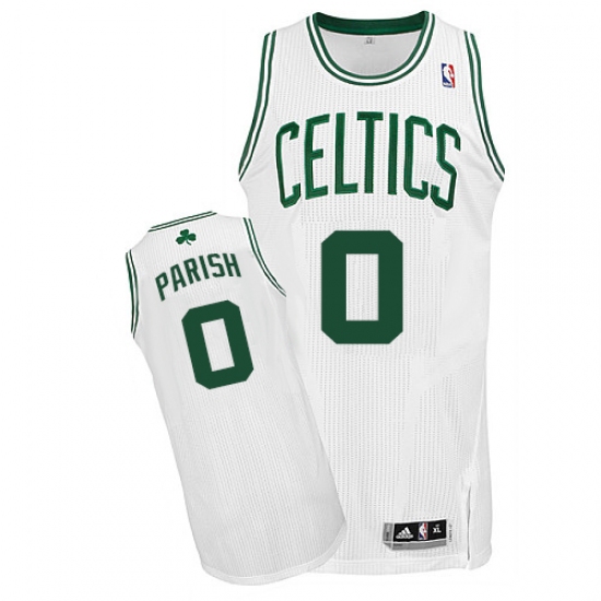 Men's Adidas Boston Celtics 0 Robert Parish Authentic White Home NBA Jersey