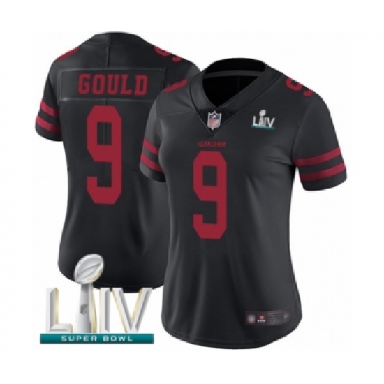 Women's San Francisco 49ers 9 Robbie Gould Black Vapor Untouchable Limited Player Super Bowl LIV Bound Football Jersey