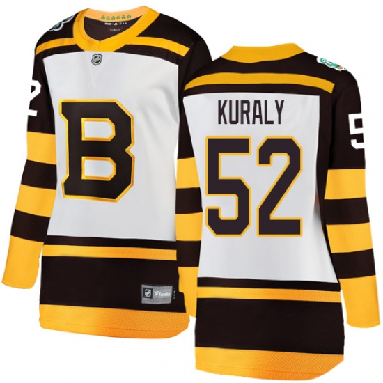 Women's Boston Bruins 52 Sean Kuraly White 2019 Winter Classic Fanatics Branded Breakaway NHL Jersey