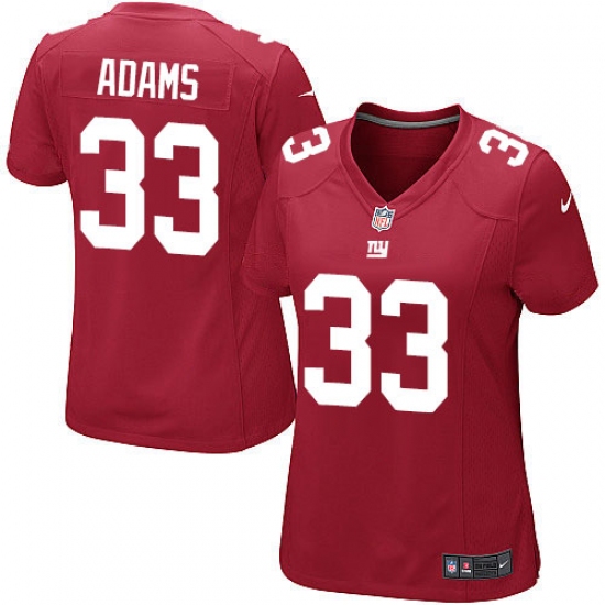 Women's Nike New York Giants 33 Andrew Adams Game Red Alternate NFL Jersey