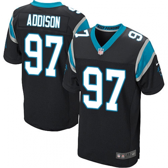 Men's Nike Carolina Panthers 97 Mario Addison Elite Black Team Color NFL Jersey