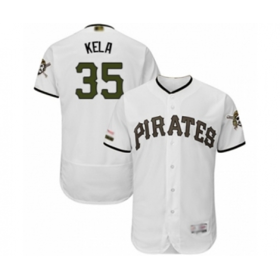 Men's Pittsburgh Pirates 35 Keone Kela White Alternate Authentic Collection Flex Base Baseball Player Jersey