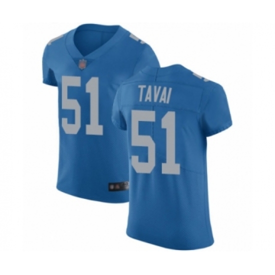 Men's Detroit Lions 51 Jahlani Tavai Blue Alternate Vapor Untouchable Elite Player Football Jersey