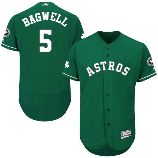 Men's Majestic Houston Astros 5 Jeff Bagwell Green Celtic Flexbase Authentic Collection MLB Jersey